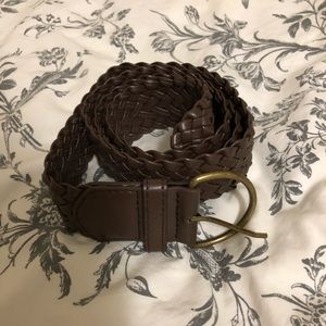 Brown braided belt